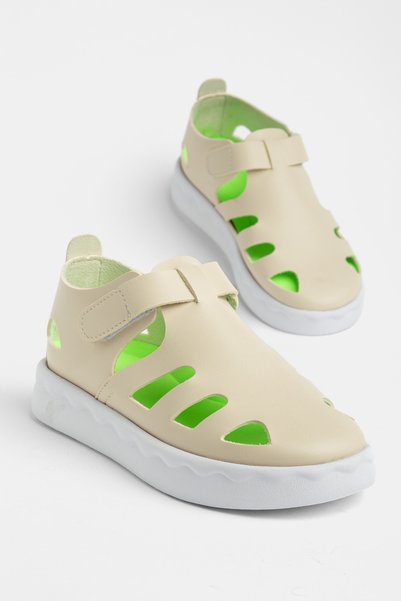 Children's Unisex Beige Light Sole Comfortable Velcro Sandals