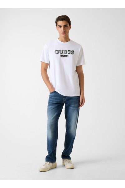White Men's T-Shirt M6Ri22K8Fq4-G011 White T-Shirt