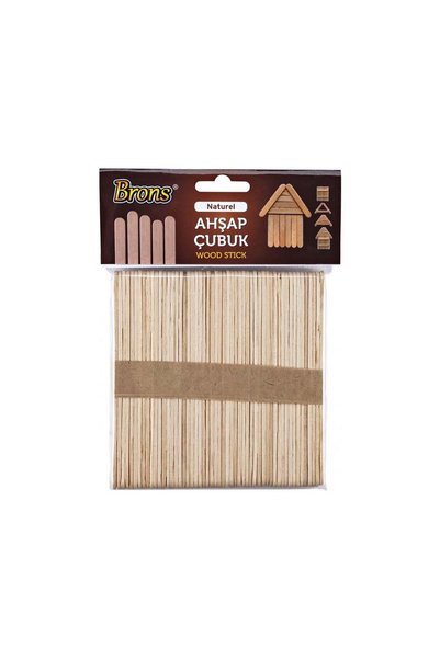 Natural-Wide-Wooden Stick-Abeslang- Tongue Stick 50 Li Handicraft Activities (Stationery)