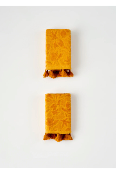 100% Cotton Jolia Hand Towel 2 Pack Yellow (30X30 cm)