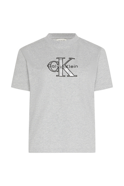 Ss Classic Monologo Metallic Cne Women's Gray T-Shirt
