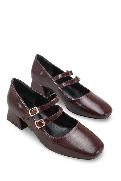 Leda Vera Iarwarin Women's Short Heeled Shoes 00125197 Claret Red Rustic