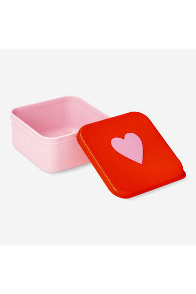 Red Snack Container with Heart Detail
