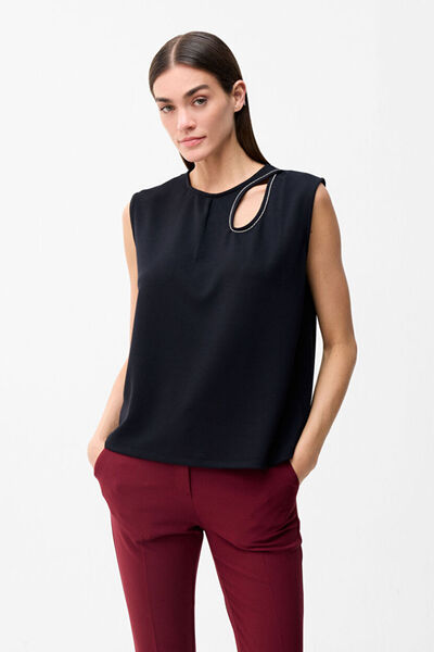 Stoned Drop Detail Blouse