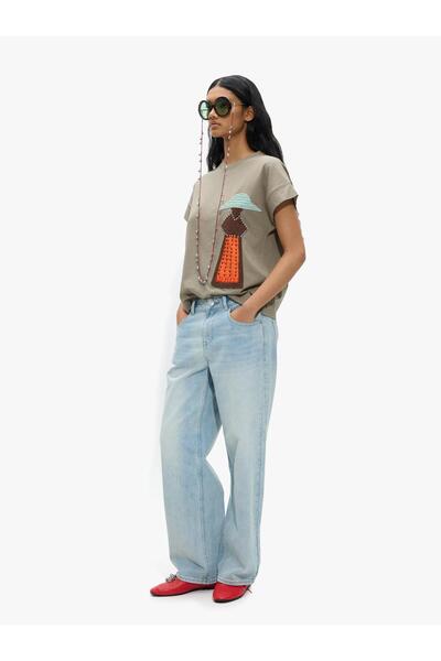 Women's Beaded Detailed Cotton T-Shirt