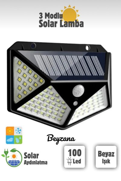 1 Piece Solar Powered Energy Motion Sensor Wall Lamp & Garden Lamp & 100 Leds