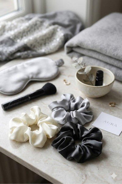 Satin Scrunchie Set - 3 Pack
