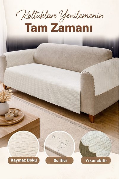 Velora Embossed Soft Sofa Cover Multi-Purpose Sofa Shawl with Non-Slip Sponge (3 Pieces)