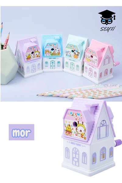 Pencil Sharpener with Handle, Home Model, Figure-Decorated Desktop Pencil Sharpener