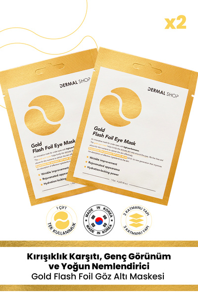 3-слојна Flash Foil Gold хартиена маска за очи против подочници 2 парчиња