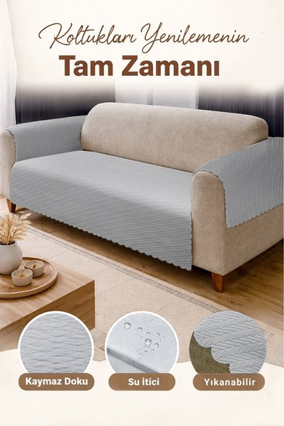Velora Embossed Soft Sofa Cover Multi-Purpose Sofa Shawl with Non-Slip Sponge (3 Pieces)
