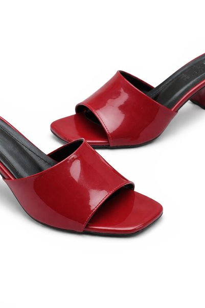 Maia Lila Women's Heeled Slippers 0012201 Burgundy Patent Leather