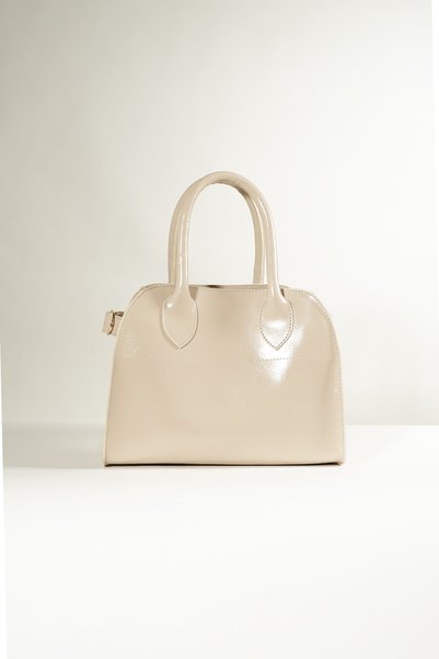 Women's Small Size Camille Cream Gold Buckle Hand and Shoulder Bag