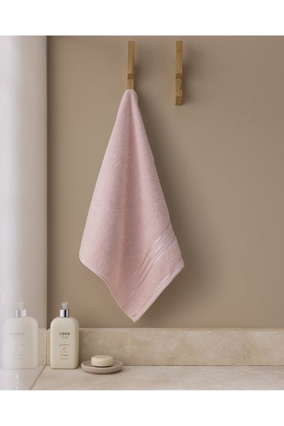Marnot Border 100% Cotton Flocked Face Towel - Powder - 50X80 cm
