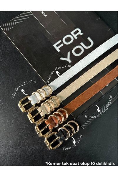 Thin Women's Belt with Square Buckle, Waist Belt, Dress Belt, Skirt Belt, Trouser Belt
