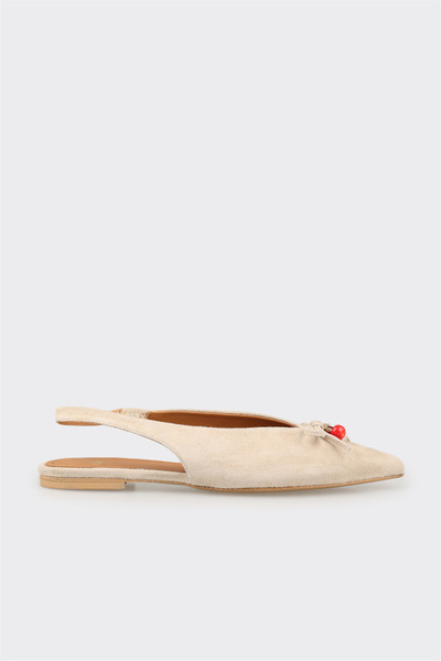 Beige Leather Women's Casual Shoes