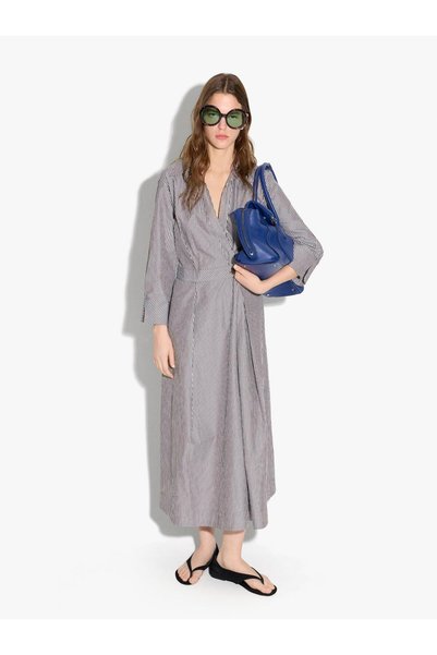 Women's 100% Cotton Striped Long Dress