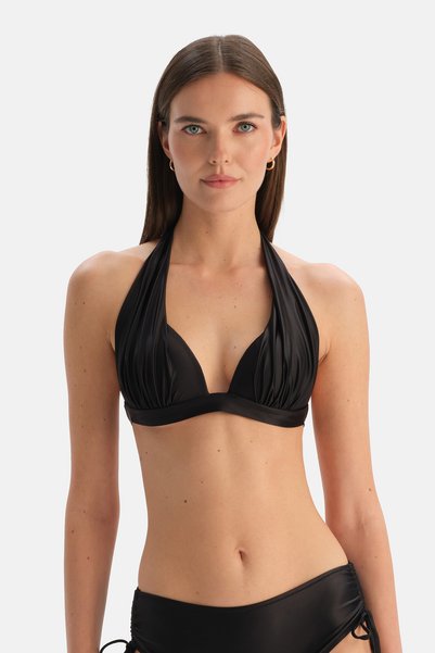 Black Triangle Wide-Covered Bikini Top