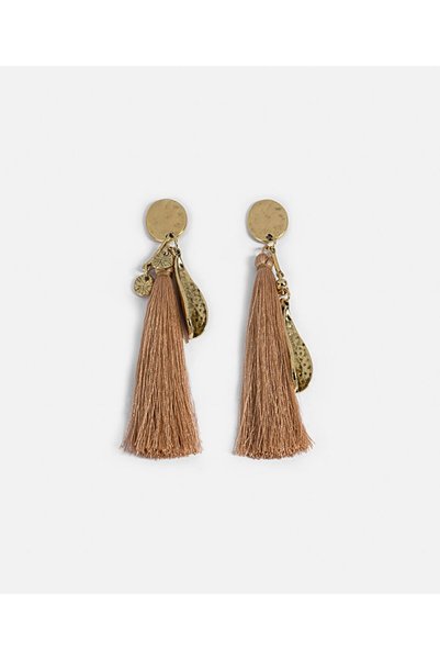 Combined Piece Tassel Earrings