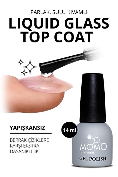 Liquid Glass завршен слој за траен лак за нокти, 14 ml