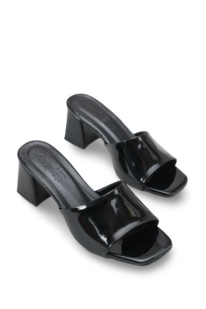 Maia Lila Women's Heeled Slippers 0012201 Black Patent Leather