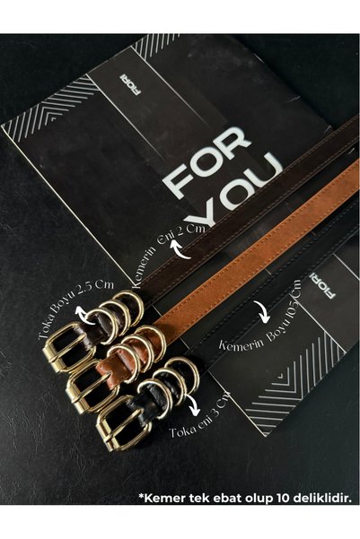 3-Piece Square Buckle Thin Women's Belt, Waist Belt, Dress Belt, Skirt Belt, Trouser Belt