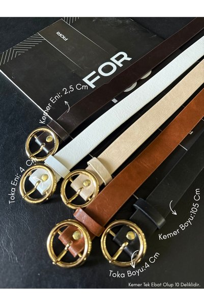 Women's Trouser Belt, Jacket Belt, Dress Belt, Shirt Belt with Round Buckle