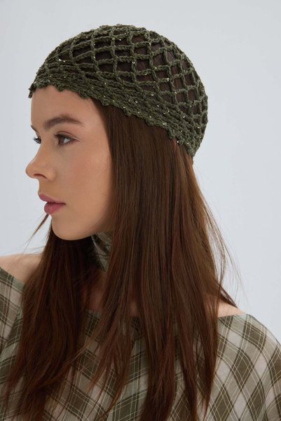 Tinos Hand Knitted Green Hat