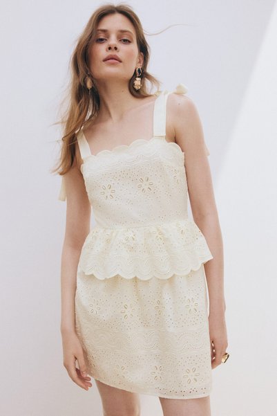 Top-Tie Strap Dress with Embroidery