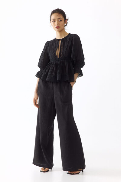 Straight Cut Muslin Trousers