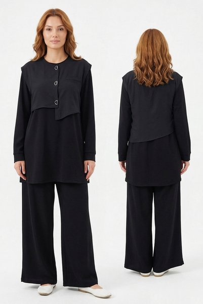 3-Piece Modal Vest Set 19002 Black