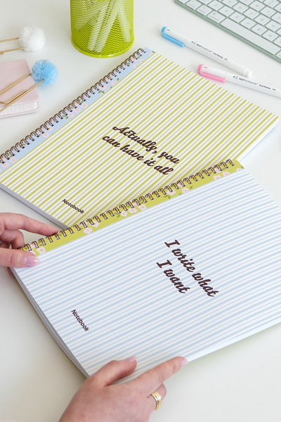 A4 Spiral School Notebook 80 Sheets Set of 2 – Lined & Squared