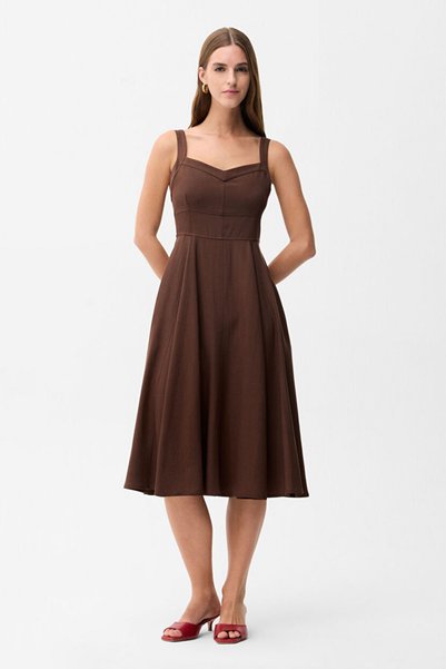 V-Neck Flared Dress