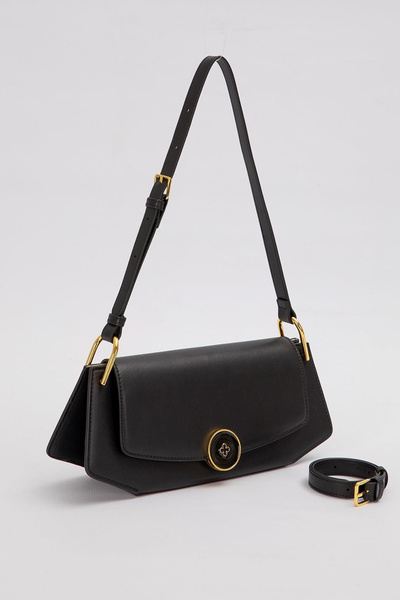Levidor Premium Double Strap Hard Leather Bag 930305 Black
