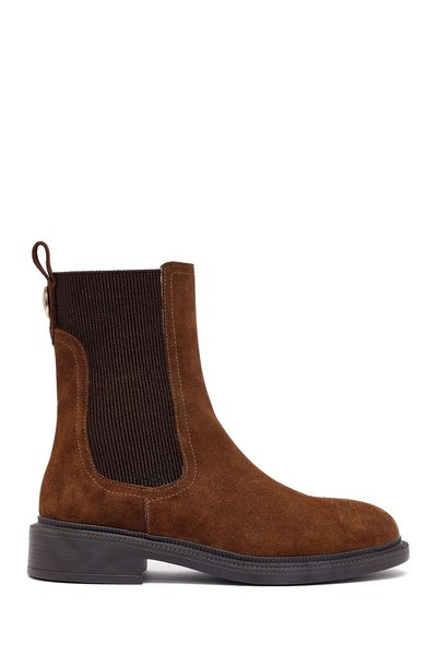 Women's Tan Suede Leather Chelsea Boots 25Wfd202210