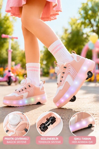 Flow Children's Lighted Roller Skates Sneakers Sports Shoes with Wheels