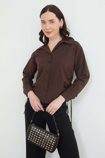 Basic Loose Shirt with Gathered Sides