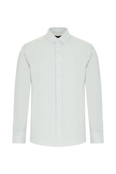 Long Sleeve Slim Fit Slim Fit Classic Patterned Cotton Shirt