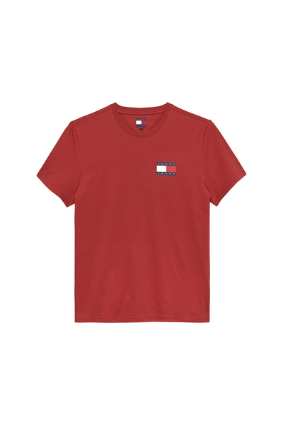 Crew Neck Printed Red Men's T-Shirt Dm0Dm20740Xl0 Red T-Shirt