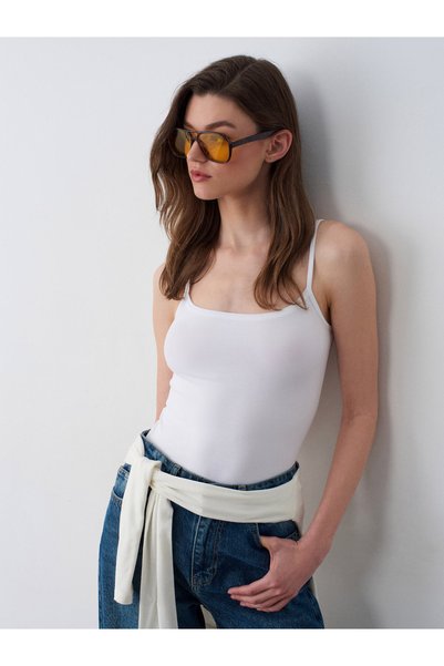 21217 Rope Strap Tank Top-White