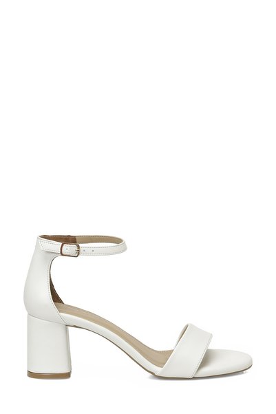 26S-326 White Women's Heeled Sandals
