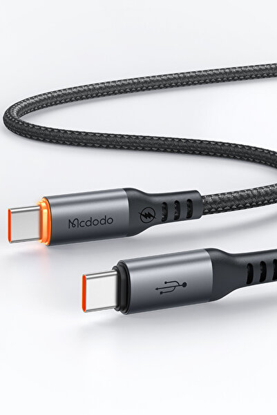 CA-2040 Type-C Type-C 100W PD брз кабел со E-Marker чип, плетен, со автоматско исклучување 1.2m, црн