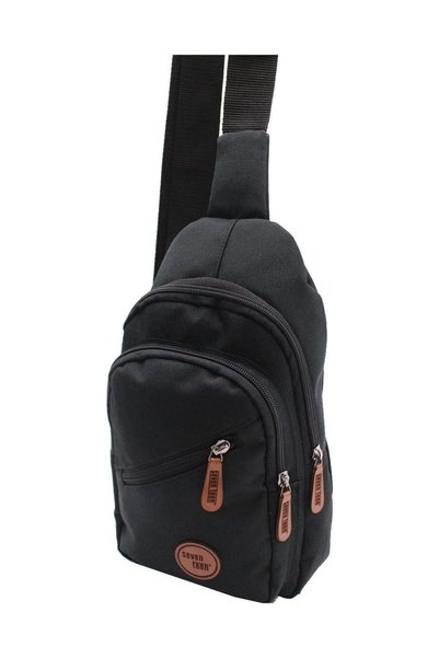 Fabric Crossbody Backpack And Shoulder Bag Black
