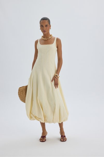 Garda Long Yellow Balloon Dress
