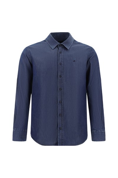 Long Sleeve Slim Fit Sporty Lyocell Blend Shirt