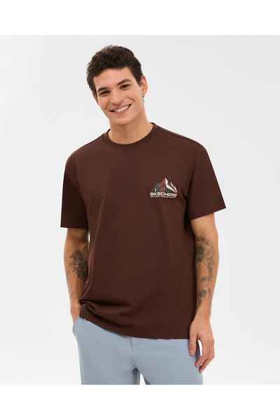 M Graphic Tee T-Shirt Men's Brown Tshirt S2610059-2210