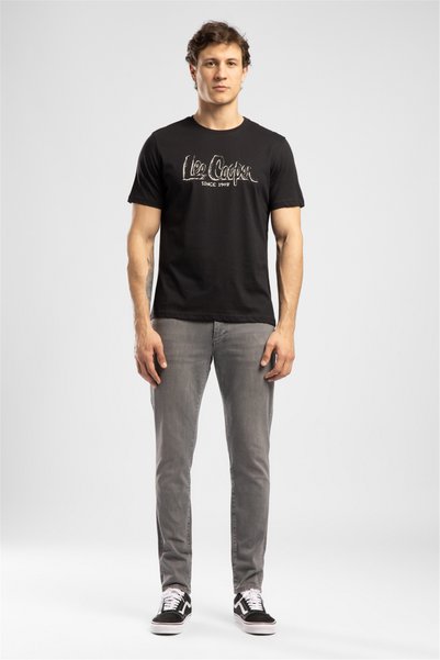 Black Men's Regular Fit T-Shirt 262 Lcm 242005 Drawos Black
