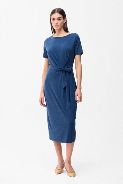 Short Sleeve Tie-Up Dress