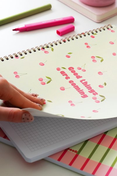 A4 Spiral School Notebook 80 sheets 2-Piece Set – Lined & Squared