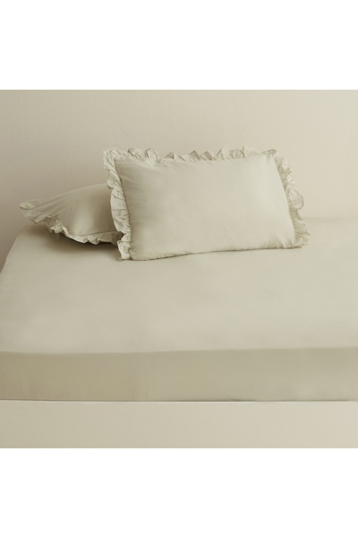 Basic 100% Cotton Single Flat Sheet Sage Green